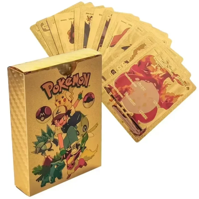 Mazo 25 Cartas Pokémon Oro Metálicas No Oficiales - Imagen 1