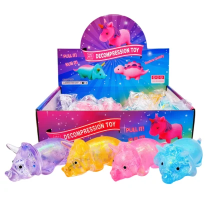 Juguetes Squishy Antiestrés Triceratops Glitter