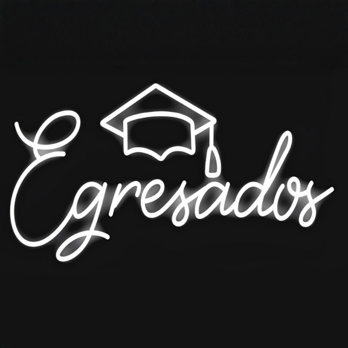 Letrero Neón LED "Egresados" - Luz Fría o Cálida para Fiestas de Graduación - Imagen 1