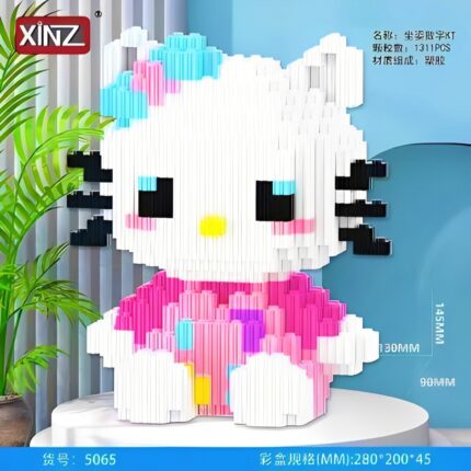 Bloques XINZ Figura Armable Hello Kitty Sentada (1311 piezas)