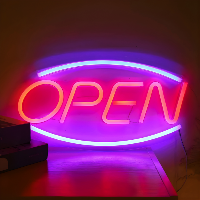 Letrero Neón LED "Open" - Anuncio Luminoso para Negocios y Tiendas - Imagen 1