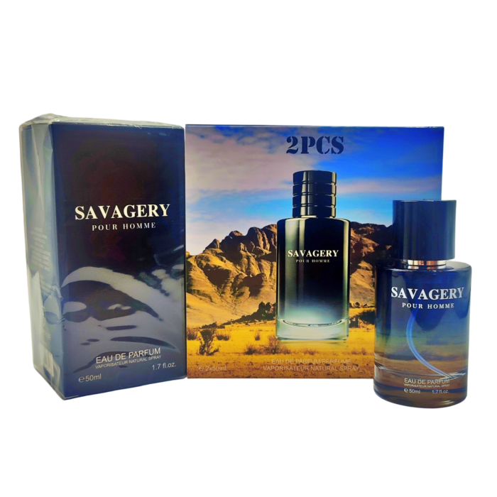 Set x2 Perfume Savagery Pour Homme 50ml EDP - Imagen 1