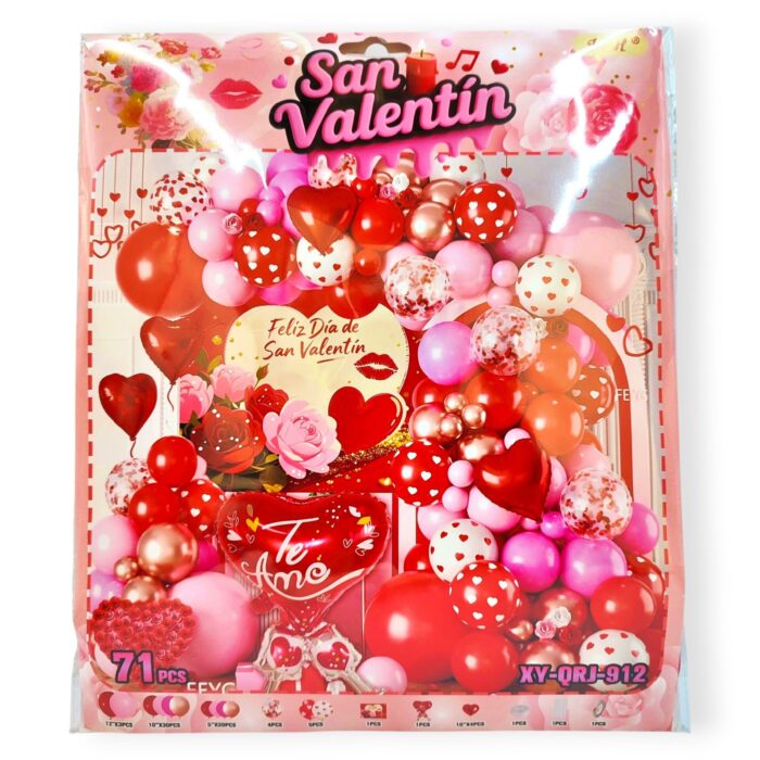 Combo Grande Romántico Globos Amor & Frases San Valentín/Aniversario - Imagen 1