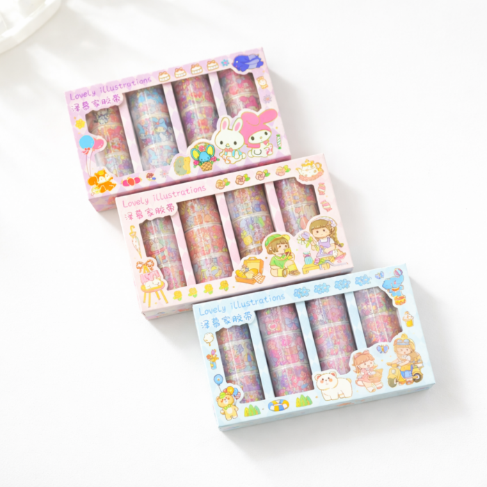 Cinta Adhesiva Decorativa Scrapbooking Kawaii x12 - Imagen 1