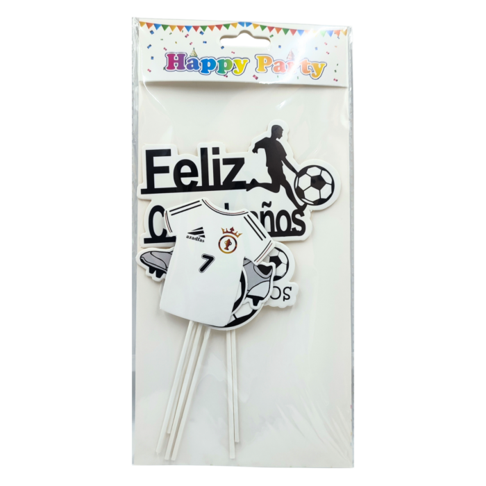 Topper Torta Fútbol Feliz Cumpleaños - Imagen 1