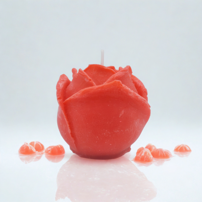 Vela Rosa Roja Decorativa Pimpollo Adorno Torta Souvenirs - Imagen 1