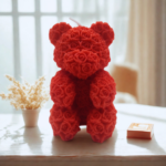 Vela Oso De Rosas Roja Decorativa Aromática Regalo San Valentín