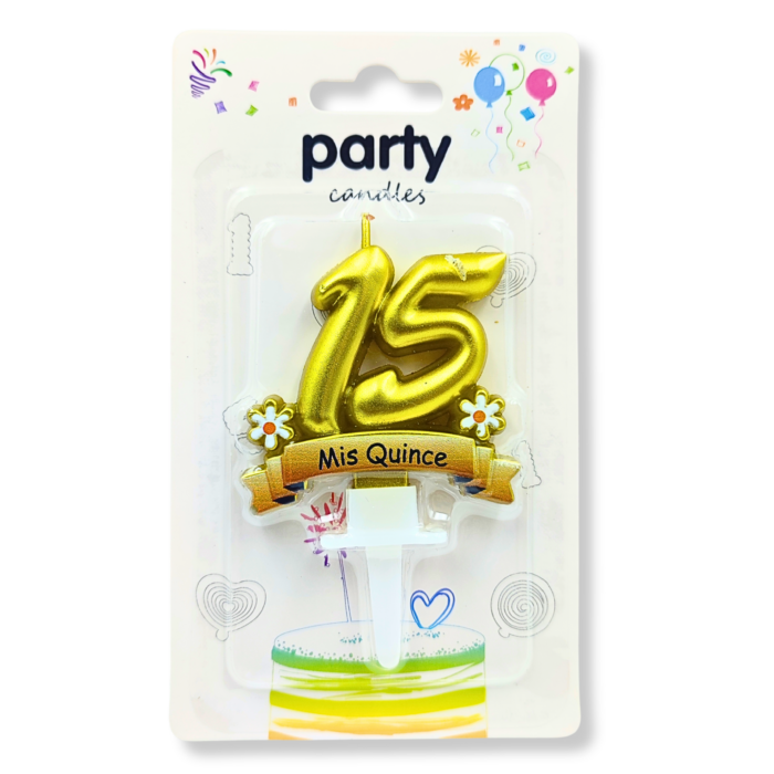 Vela Numero 15 Mis Quince Adorno Torta Cumpleaños - Imagen 3