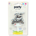 Vela Numero 15 Mis Quince Adorno Torta Cumpleaños