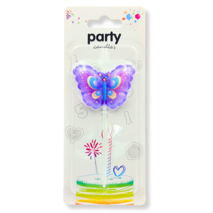 Vela Mariposa Individual Grande Party Candles Adorno Torta - Imagen 3