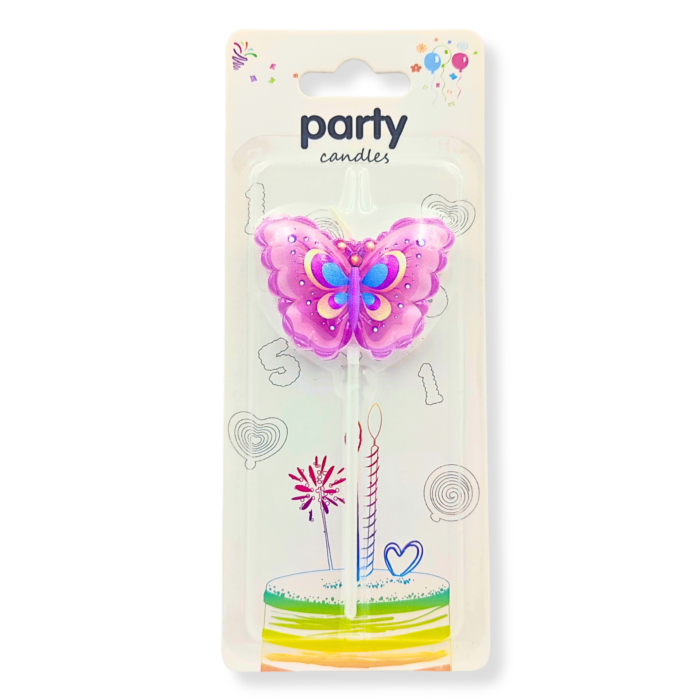 Vela Mariposa Individual Grande Party Candles Adorno Torta - Imagen 1