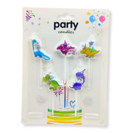 Set 5 Velas Dinosaurios Adorno Torta Cumpleaños Fiesta