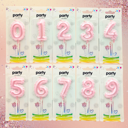 Vela Numero Rosa Pastel Adorno Torta Cumpleaños Fiesta Individual