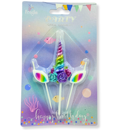 Set Velas Unicornio Adorno Torta Cumpleaños Fiesta X3