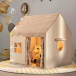 Carpa Casita Infantil Cuadros Beige