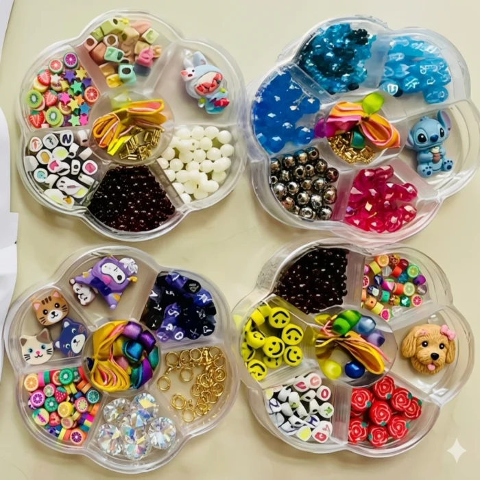Kit Manualidades Infantil Bijou - Cuentas De Letras, Formas Y Dijes - Imagen 1