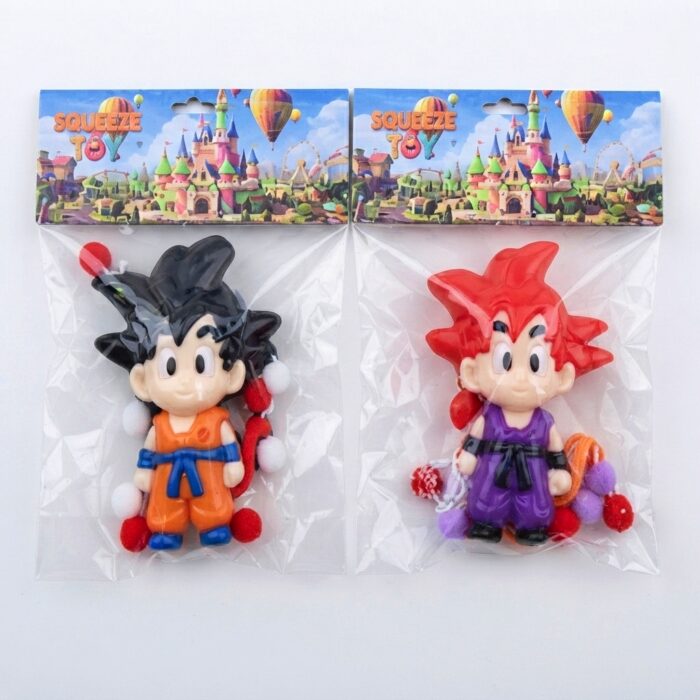 Squishy Goku Dragon Ball Z Antiestrés Con Pompones - Imagen 1