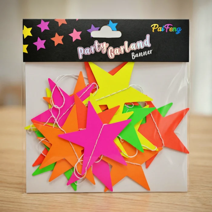 Banderín Estrellas Multicolor – Guirnalda de Fiesta - Imagen 1