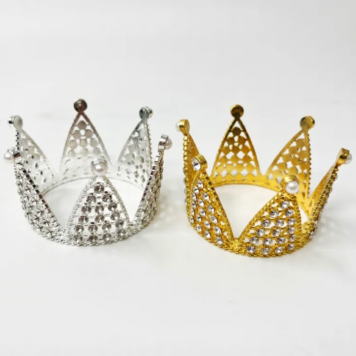 Mini Corona de Metal con Strass y Puntas - Imagen 1