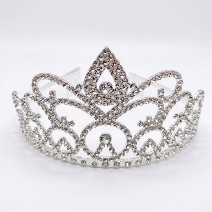 Corona Diadema de Estrás con Diseño de Gota y Cristales - Imagen 1