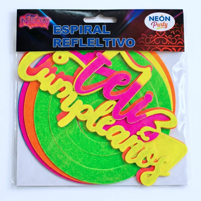 Espiral Colgante "Feliz Cumpleaños" Neón - Decoración Flúor - Imagen 1