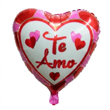 Pack de 50 Globos Corazon ”Te amo” 18″