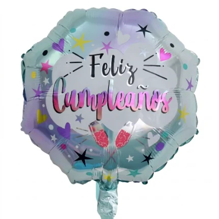 Pack de 50 Globos Hexagonales “Feliz Cumpleaños” 18″