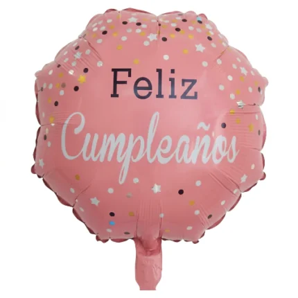 Pack de 50 Globos Hexagonales “Feliz Cumpleaños” 18″