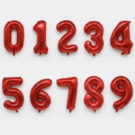 Pack de 50 Globos Numericos Rojos 32"