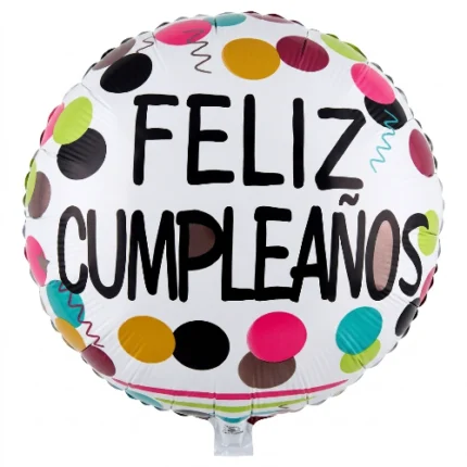 Pack de 50 Globos Redondos “Feliz Cumpleaños” 18″