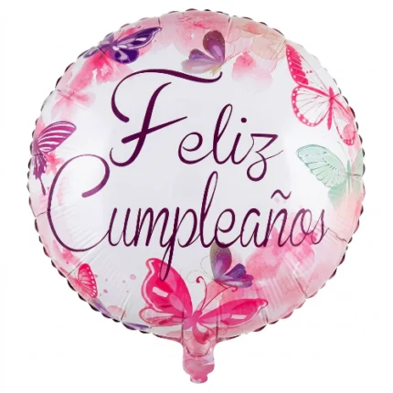 Pack de 50 Globos Redondos “Feliz Cumpleaños” 18″
