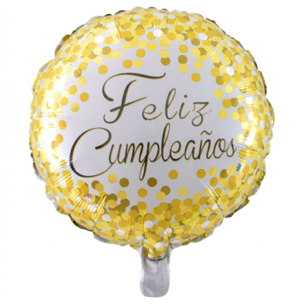 Pack de 50 Globos Redondos “Feliz Cumpleaños” 18″