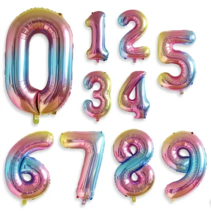 Pack de 50 Globos Numericos Multicolor 16"
