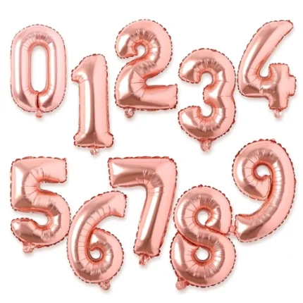 Pack de 50 Globos Numericos Rose Gold 16"