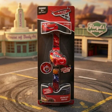 Reloj de Pulsera Rayo McQueen de Cars Para Niños con Efectos de Luz y Sonido