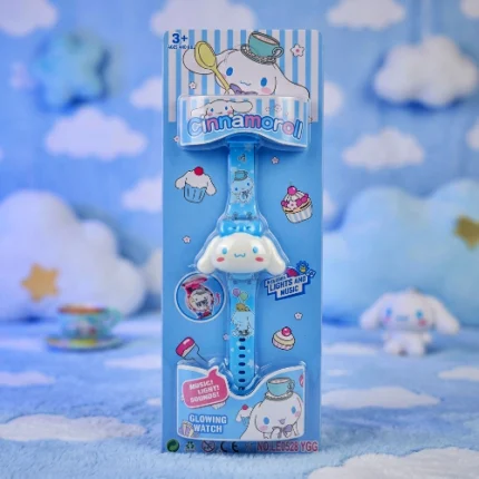Reloj de Pulsera Diseño Cinnamoroll Para Niños con Efectos de Luz y Sonido