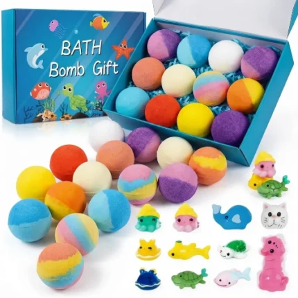 Caja de Regalo con Bombas de Baño Infantiles y Figuras Marinas