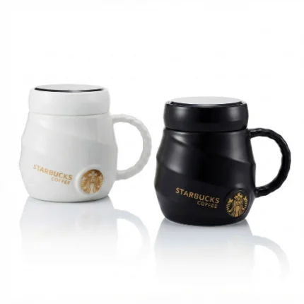 Taza de Cerámica con Tapa Diseño Starbucks